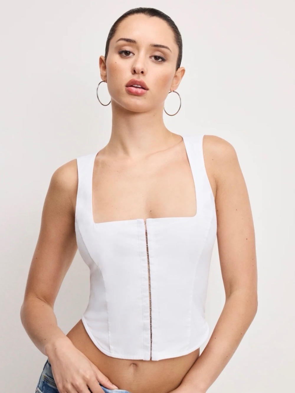 NWT Good American Corset-Style Square Neck Tank